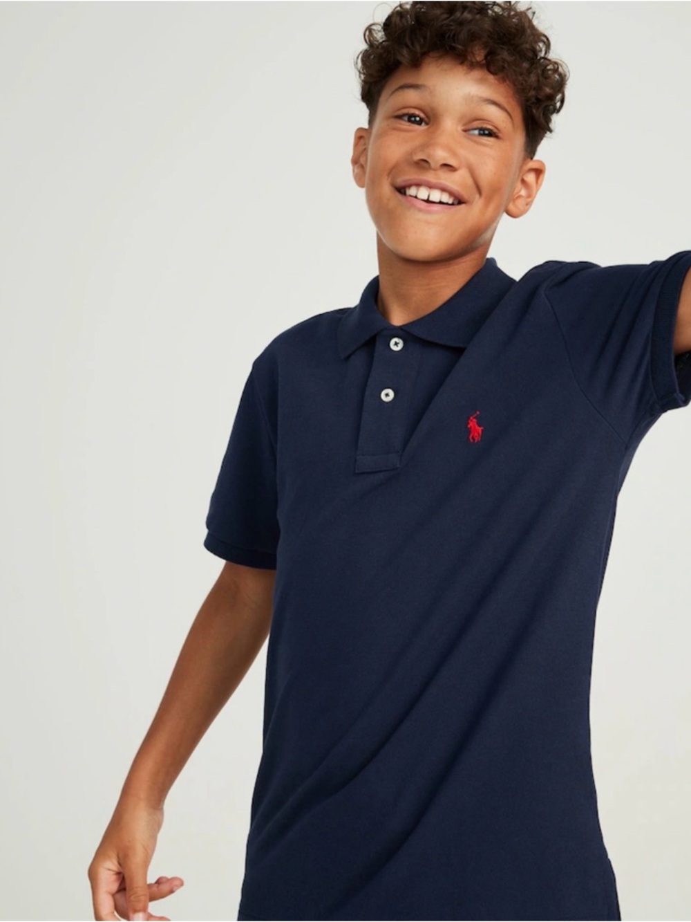 Polo Ralph Lauren Custom Fit Navy Blue Polo Shirt Boy’s Size Medium EUC